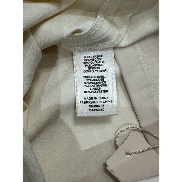 REBECCA TAYLOR Sz 8 Crop Pants Vanilla Off White Wide Leg Trouser Capsule Office - Picture 4 of 5